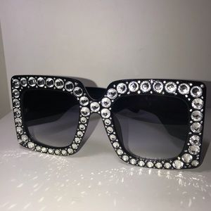 Black Bling Bling Sparkling Sunglasses